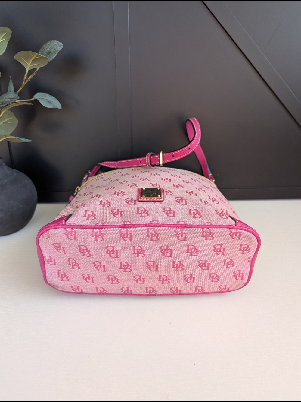 Dooney & Bourke Pink Canvas Shoulder Bag - Picture 7 of 14